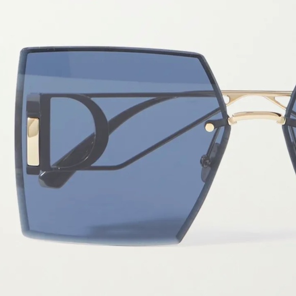 DIOR 30 Montaigne S7U Square Frame Sunglasses Gold/Black Lens - MSRP $610 - BNIB - Picture 4 of 8